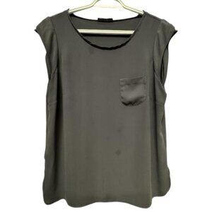 Autograph dark grey cap sleeve layered top size M